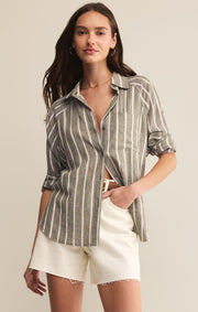 Savelo The Perfect Linen Striped Top