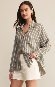 Savelo The Perfect Linen Striped Top