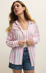Savelo The Perfect Linen Striped Top