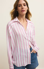 Savelo The Perfect Linen Striped Top