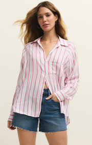 Savelo The Perfect Linen Striped Top
