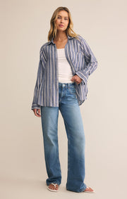 Savelo The Perfect Linen Striped Top