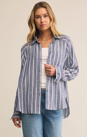 Savelo The Perfect Linen Striped Top
