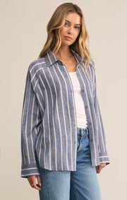 Savelo The Perfect Linen Striped Top