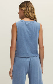 Savelo Sloane V-Neck Jersey Denim Tank