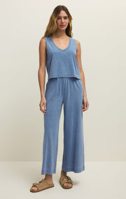 Savelo Sloane V-Neck Jersey Denim Tank
