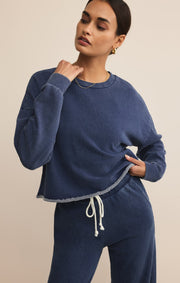 Savelo Circuit Knit Denim Sweatshirt