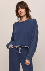 Savelo Circuit Knit Denim Sweatshirt