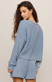 Savelo Circuit Knit Denim Sweatshirt