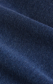 Savelo Sport Stripe Boyfriend Knit Denim Sweatshirt