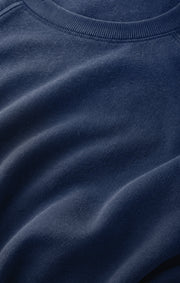 Savelo Sport Stripe Boyfriend Knit Denim Sweatshirt