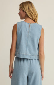 Savelo Sun Seeker Denim Cropped Tank