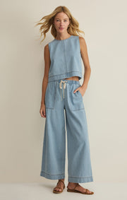 Savelo Sun Seeker Denim Cropped Tank