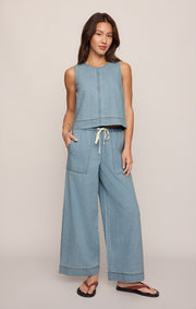 Savelo Sun Seeker Denim Cropped Tank