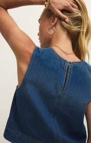 Savelo Sun Seeker Denim Cropped Tank