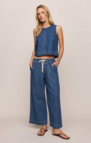 Savelo Sun Seeker Denim Cropped Tank