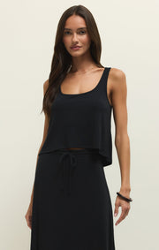 Savelo Joanna Textured Knit Cropped Tank