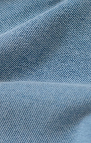 Savelo Curran Knit Denim Cropped Sweatshirt