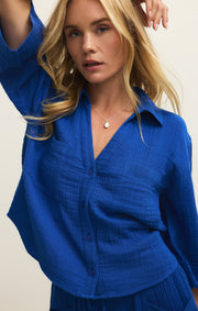 Savelo Helena Airy Gauze Button Up