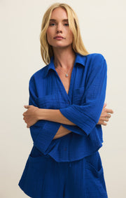 Savelo Helena Airy Gauze Button Up