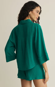 Savelo Helena Airy Gauze Button Up