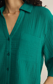 Savelo Helena Airy Gauze Button Up
