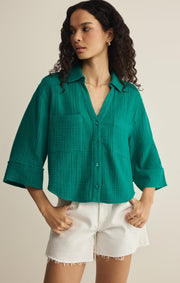 Savelo Helena Airy Gauze Button Up
