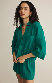 Savelo Helena Airy Gauze Button Up