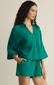 Savelo Helena Airy Gauze Button Up