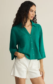 Savelo Helena Airy Gauze Button Up