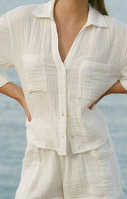 Savelo Helena Airy Gauze Button Up