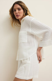 Savelo Helena Airy Gauze Button Up