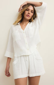 Savelo Helena Airy Gauze Button Up