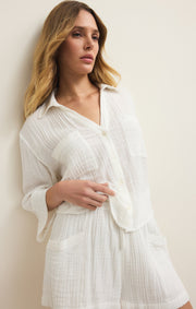 Savelo Helena Airy Gauze Button Up