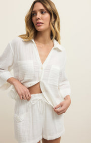 Savelo Helena Airy Gauze Button Up