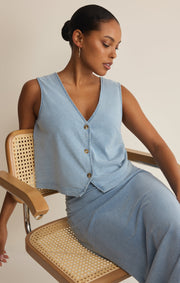 Savelo Noelle Jersey Denim Tank