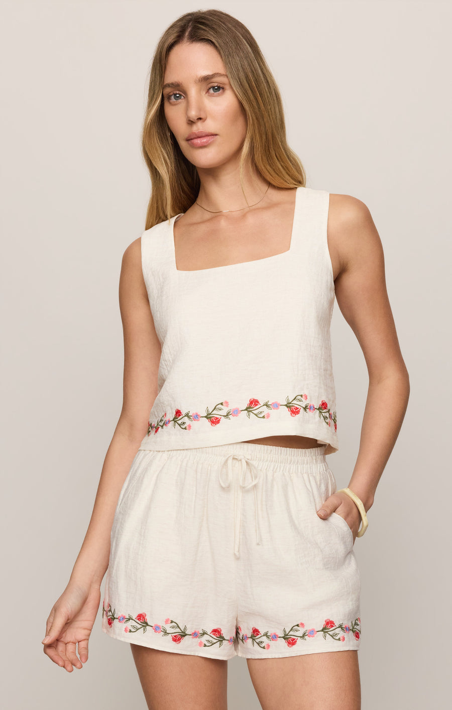 Savelo Charli Embroidered Tank