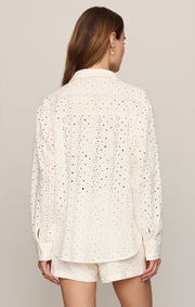 Savelo Elise Knit Eyelet Button Up