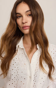 Savelo Elise Knit Eyelet Button Up