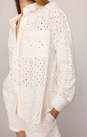 Savelo Elise Knit Eyelet Button Up