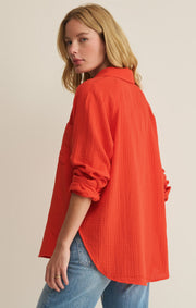 Savelo The Perfect Airy Gauze Button Up