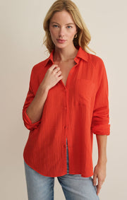 Savelo The Perfect Airy Gauze Button Up