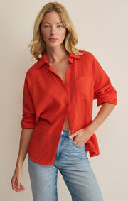 Savelo The Perfect Airy Gauze Button Up