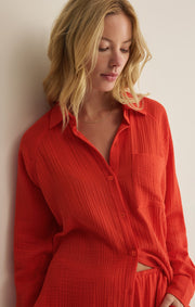 Savelo The Perfect Airy Gauze Button Up