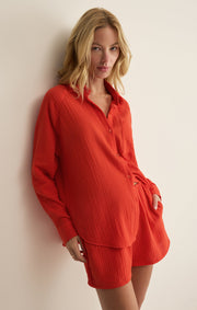 Savelo The Perfect Airy Gauze Button Up