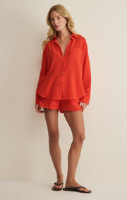 Savelo The Perfect Airy Gauze Button Up