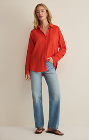 Savelo The Perfect Airy Gauze Button Up