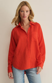 Savelo The Perfect Airy Gauze Button Up