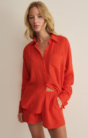 Savelo The Perfect Airy Gauze Button Up