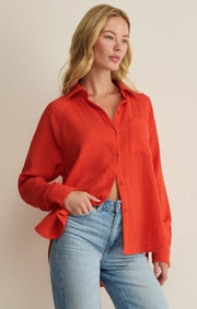 Savelo The Perfect Airy Gauze Button Up